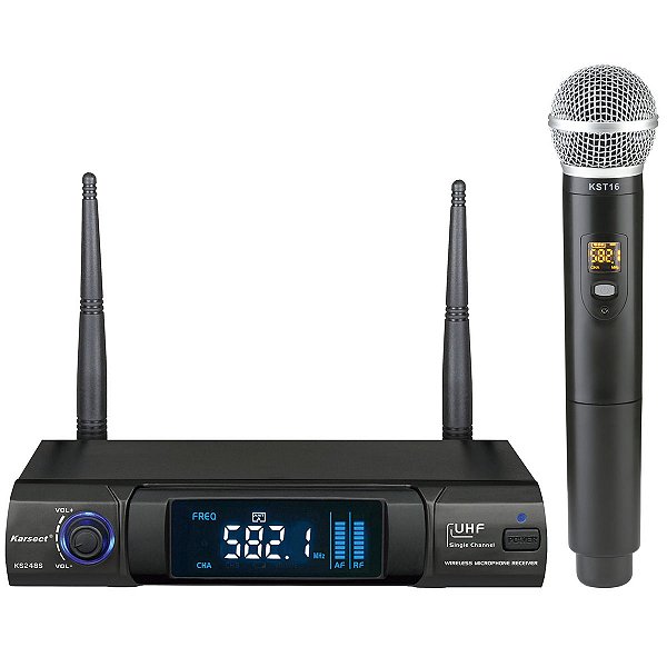 Microfone De Mão Sem Fio UHF Profissional Karsect Wireless