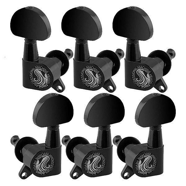 Tarraxas Meia Lua Preta Thida Para Guitarra Les Paul Violão Aço 3x3