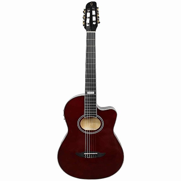 Violão Nylon Flat Giannini Elétrico Translucent Dark Performance GNF-3