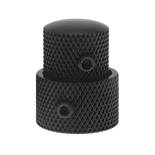 Knob Duplo Concêntrico Para Contra Baixo Preto Com Parafuso