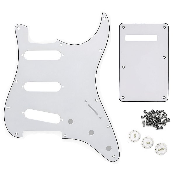 Kit Completo Com Escudo Knob Para Guitarra Stratocaster SSS