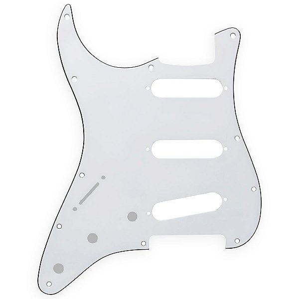 Escudo Branco Guitarra Strato Canhota 11 Furos 3 Camadas (Sanduíche)
