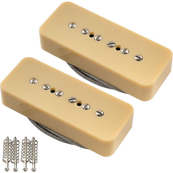 Set de Captadores Fleor P90 Alnico 5 Creme Vintage Braço e Ponte
