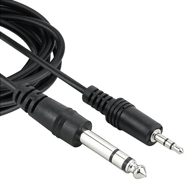 Cabo De Audio P2 Stereo X P10 Estéreo 2 Metros Preto