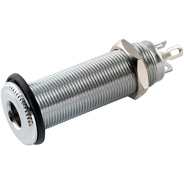 Jack Conector P10 Mono Para Guitarra Cromado Cilíndrico