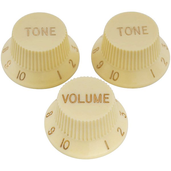 Knobs Para Guitarra Stratocaster Creme Botões Tone Volume