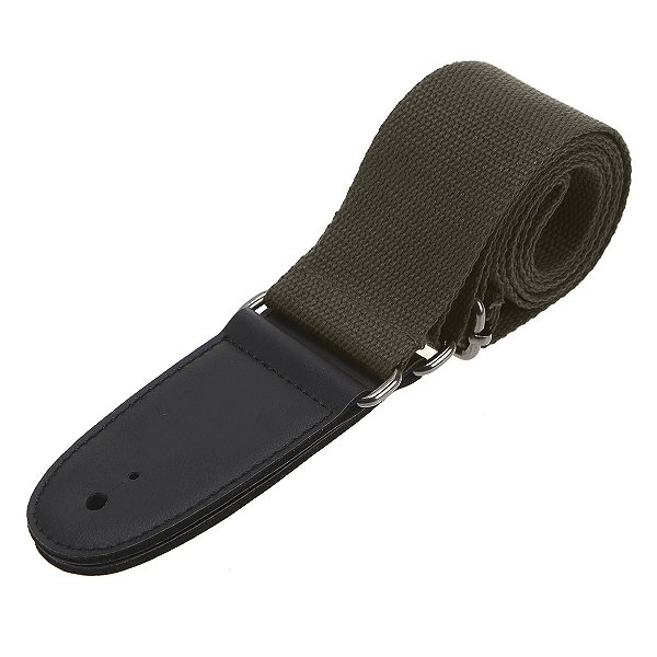 Correia Alça Em Nylon Verde Oliva Pontas Reforçadas Violão Guitarra