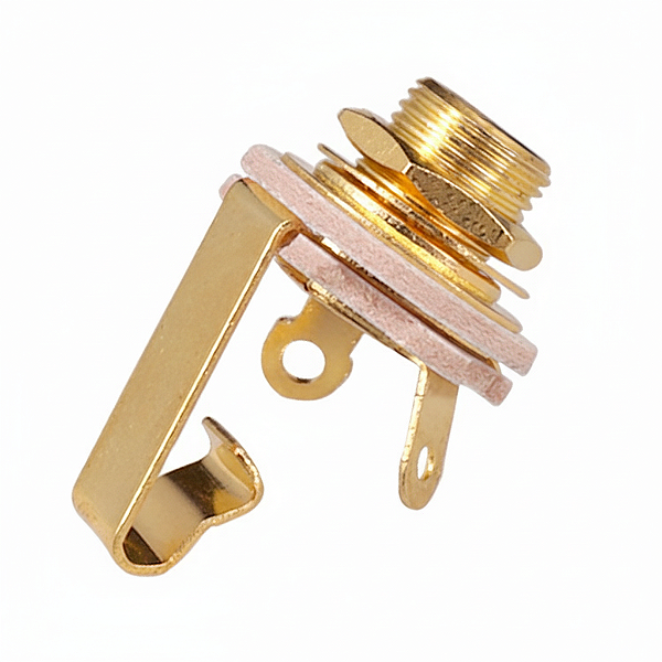 Jack Conector P10 Mono 1/4" Dourado Instrumentos Musicais