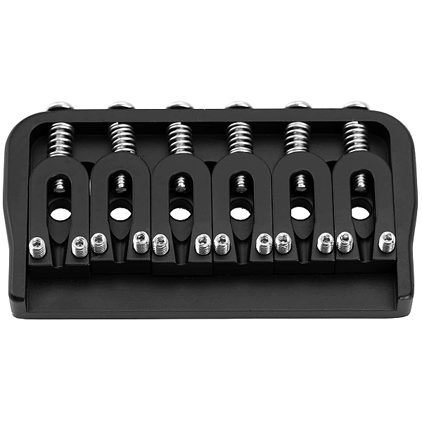 Ponte Fixa Hardtail Modern Preta Saddles Ajustáveis Para Guitarra