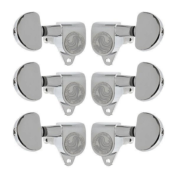 Tarraxas Meia Lua Cromada Para Guitarra Violão Furo Central 3x3