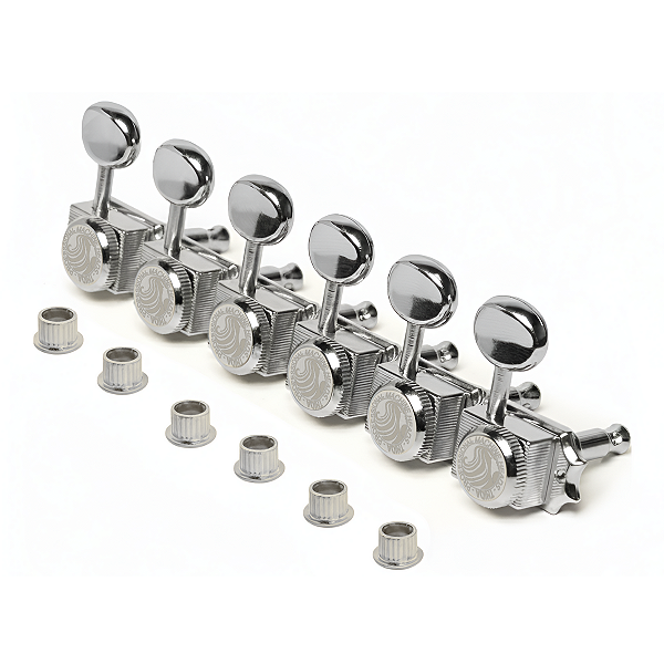 Tarraxas Padrão Vintage Com Trava Para Guitarra em Linha Cromada