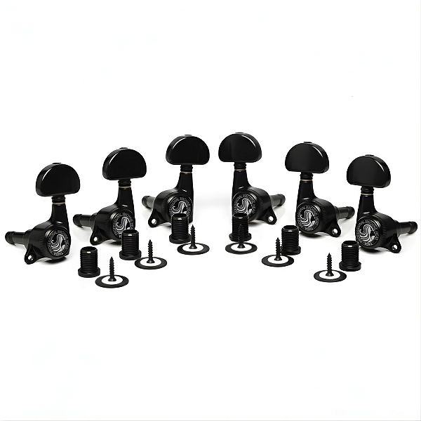 Tarraxas Para Guitarra Com Trava 18 Dentes Thida Preta - 3x3