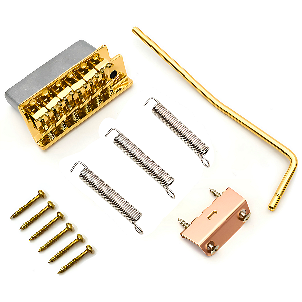 Ponte 6 Parafusos Thida Big Block Tremolo Dourada Para Stratocaster