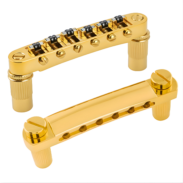 Kit Ponte Roller Cavalete Tune-o-Matic Dourada Para Guitarra Les Paul Sg
