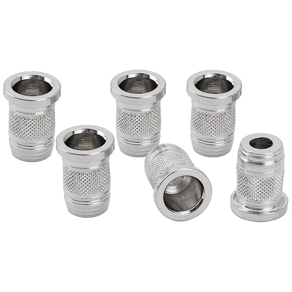 Kit Com 06 Buchas Ferrules Traseiros Para Guitarra Cromado
