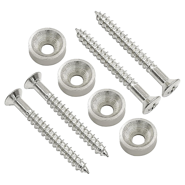 Kit Com 04 Parafusos e Buchas Para Neck Braço de Guitarra e Contra Baixo