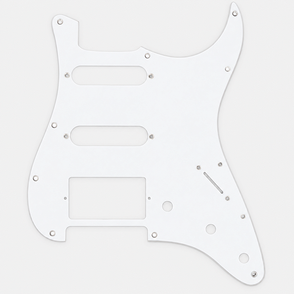 Escudo Branco Para Guitarra Stratocaster HSS 11 Furos Camada Única