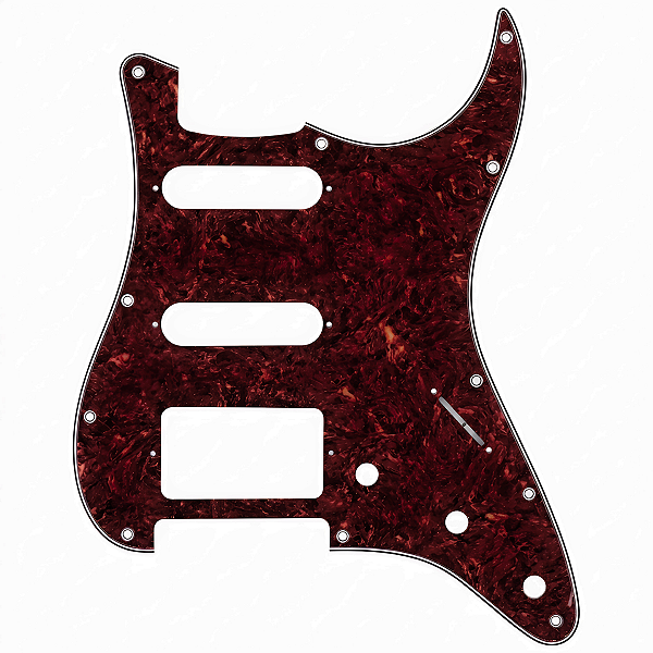 Escudo Red Tortoise Para Guitarra Strato HSS 11 Furos 4 Camadas