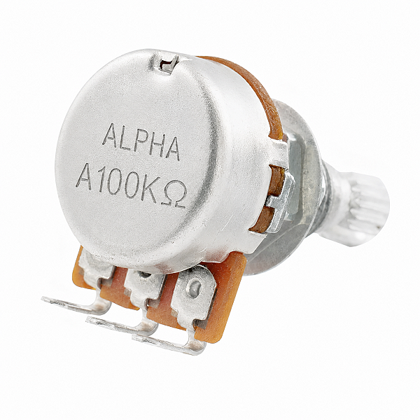 Potenciômetro Alpha Base Pequena Eixo Longo A100K