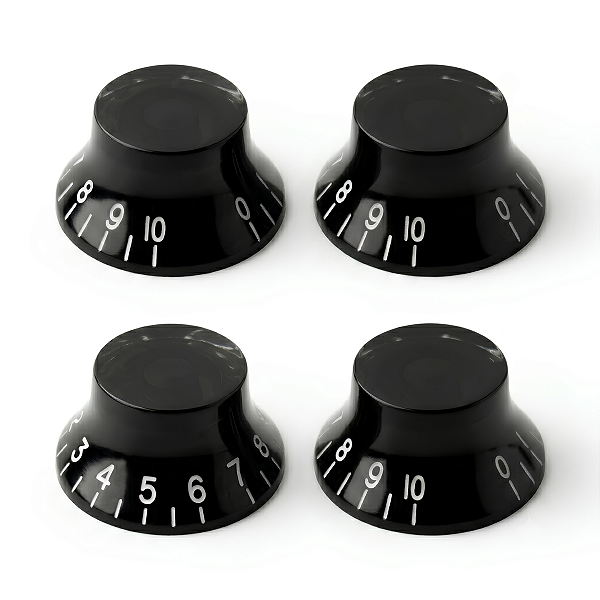 Kit Com 04 Knob Botão Speed Control Top Hat Para Guitarra Les Paul Preto