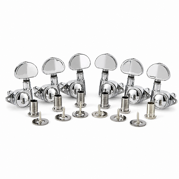 Tarraxas Meia Lua Com Trava Lock Tuning Thida Cromada Para Guitarra - 3x3
