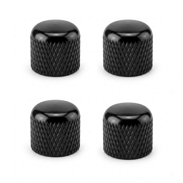Kit Com 04 Knob De Pressão Thida Para Guitarra e Contra Baixo Preto