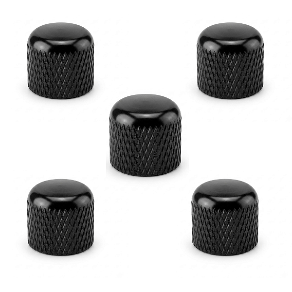 Kit Com 05 Knob De Pressão Thida Para Guitarra e Contra Baixo Preto