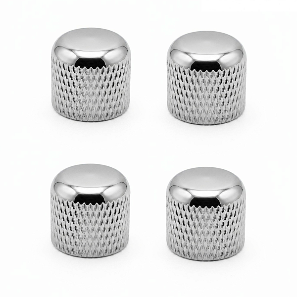 Kit Com 04 Knob De Pressão Thida Para Guitarra e Contra Baixo Cromado