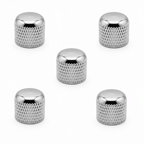 Kit Com 05 Knob De Pressão Thida Para Guitarra e Contra Baixo Cromado