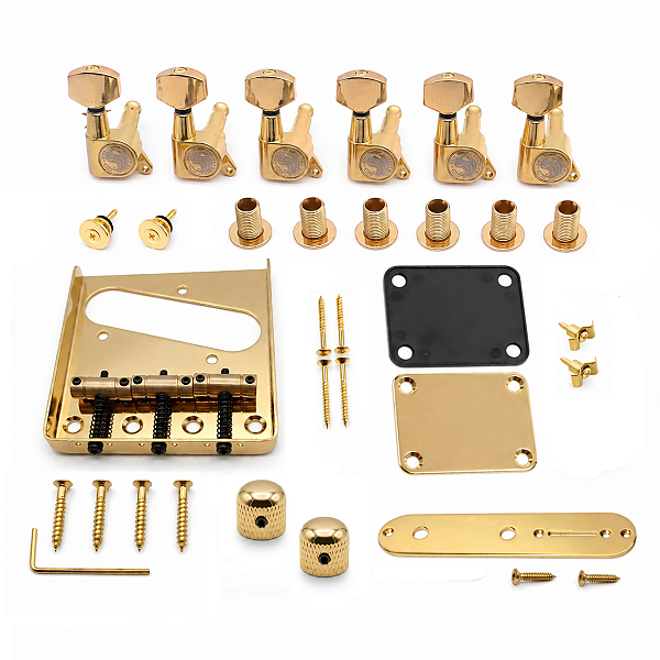 Kit Completo de Ferragens Douradas Gold Hardware para Guitarra Telecaster