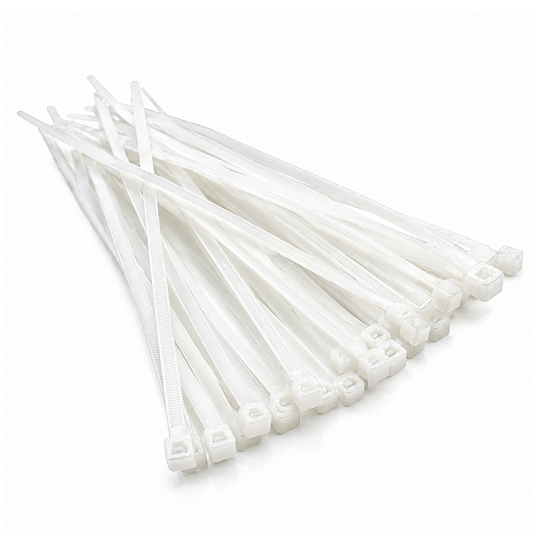 Kit 1000 Abraçadeiras Plásticas Enforca Gato Multiuso 100mm Branca para Organização