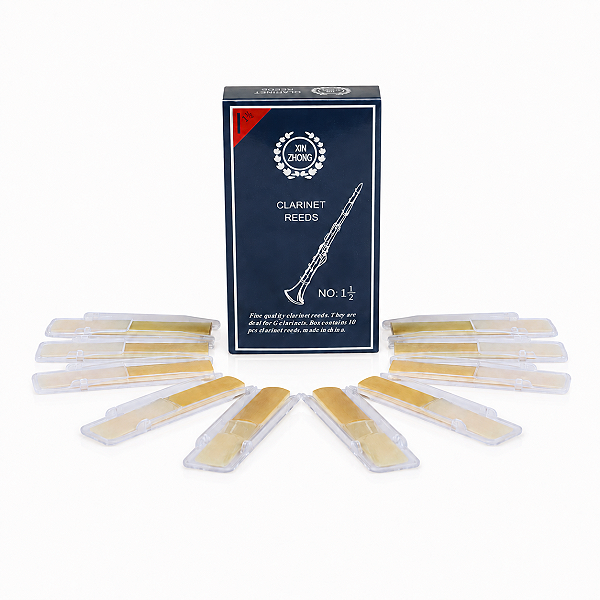 Pacote 10 Palhetas Para Clarinete N1,5 Cana Natural Com Capa
