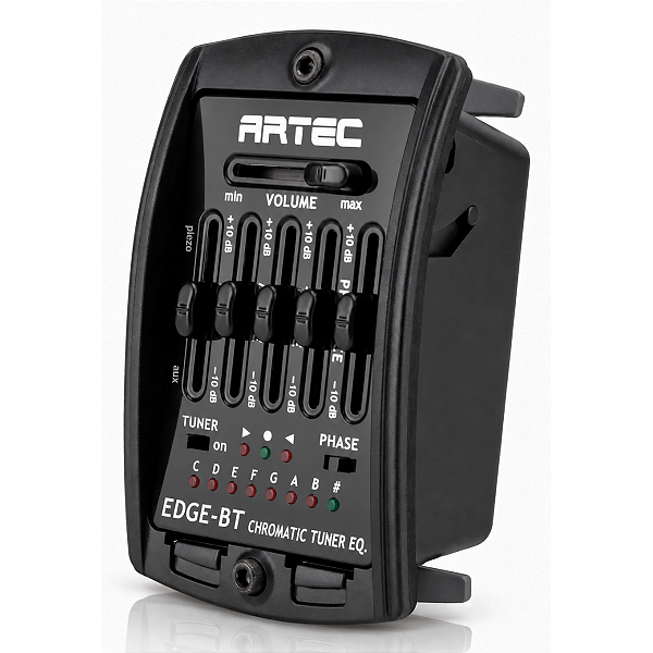 Pré Amplificador Captador 4 Bandas Artec EDGE-BT-MC Para Violão Com Microfone Afinador