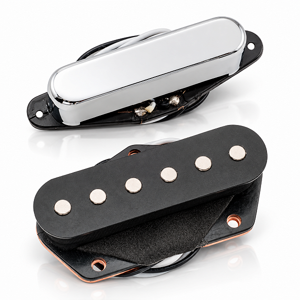 Kit 2 Captadores Single Coil Telecaster Braço Ponte Alnico V Vintage