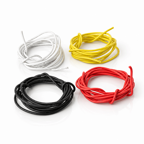 Kit Fios Para Luthieria 26AWG De Silicone 4 Cores 4 Metros Para Guitarra e Baixo