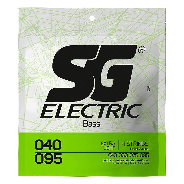 Encordoamento Para Contra Baixo 4 Cordas 040 SG Nickel Wound