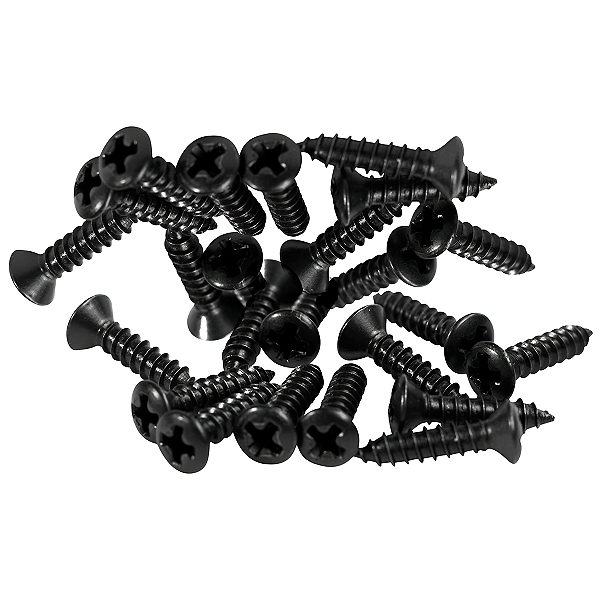 Kit 24 Parafusos Preto Para Escudo Stratocaster Tele Jazz Bass