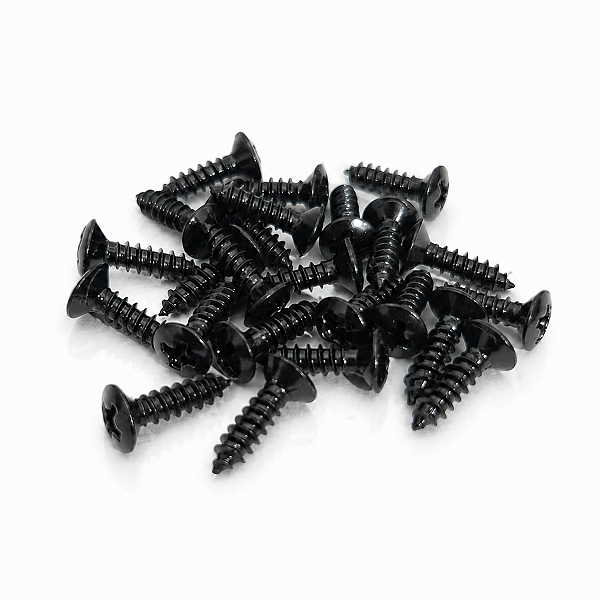 Kit 24 Parafusos Preto Para Escudo Stratocaster Tele Jazz Bass