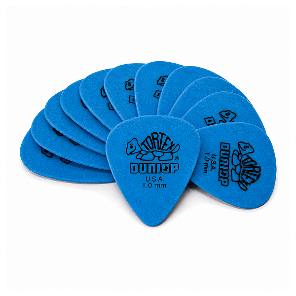 Kit Com 12 Palhetas Dunlop Tortex Azul 1.0mm