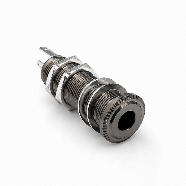 Jack Conector P10 Roldana Stéreo Cosmo Black Guitarra Baixo