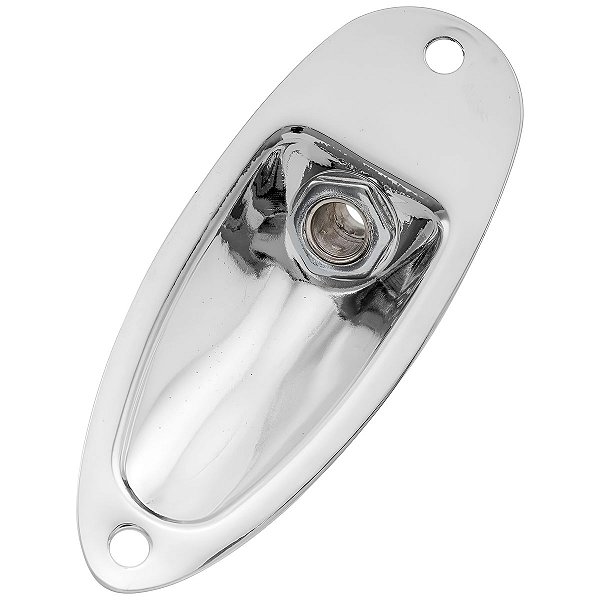 Jack Plate Cromado Estilo Canoa Stratocaster Com Conector P10 Mono