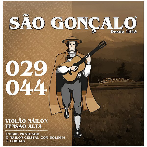 Jogo De Cordas Violão Nylon São Gonçalo Tensão Pesada Com Bolinha
