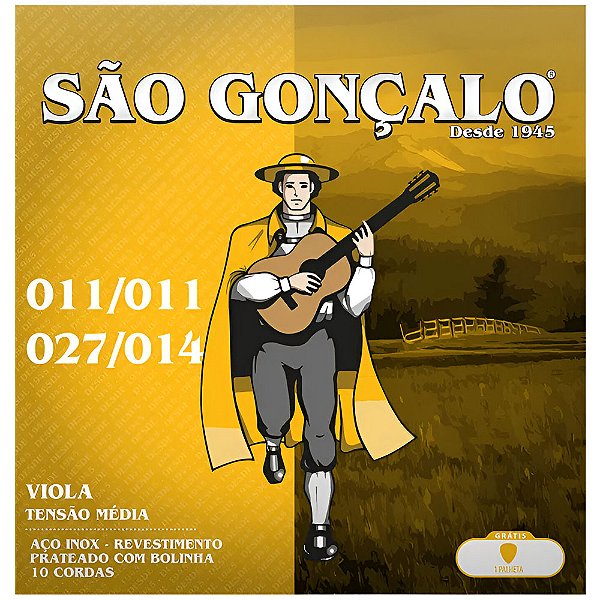 Jogo De Cordas Viola São Gonçalo Tensão Média Inox