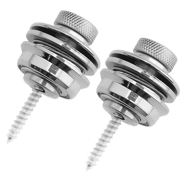 Trava De Correia Strap Lock Para Guitarra Violão Cromado