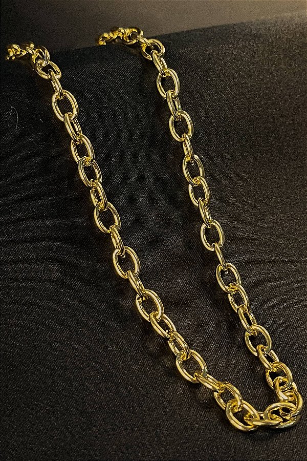 Gargantilha Corrente Com Elos Ovalados Banhado em Ouro 18k (CK0024)