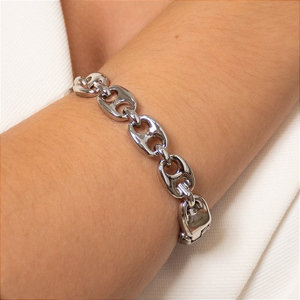 PULSEIRA ELO LISO VAZADO GROSSO (018985)