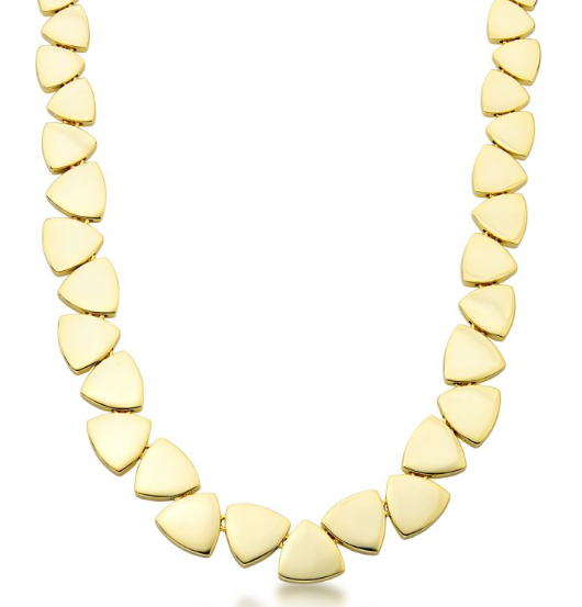 Colar Liso Geométrico Triângulo Liso Folheado a Ouro 18k (822511)