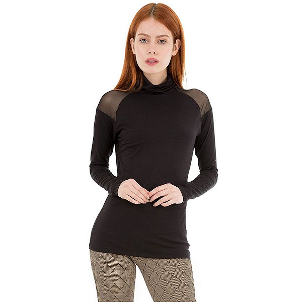 Blusa Ombro Tule • Preto