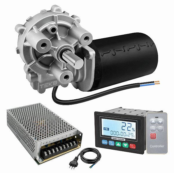 Motoredutor 12V DC 160 RPM + Fonte e PWM I - MB16012