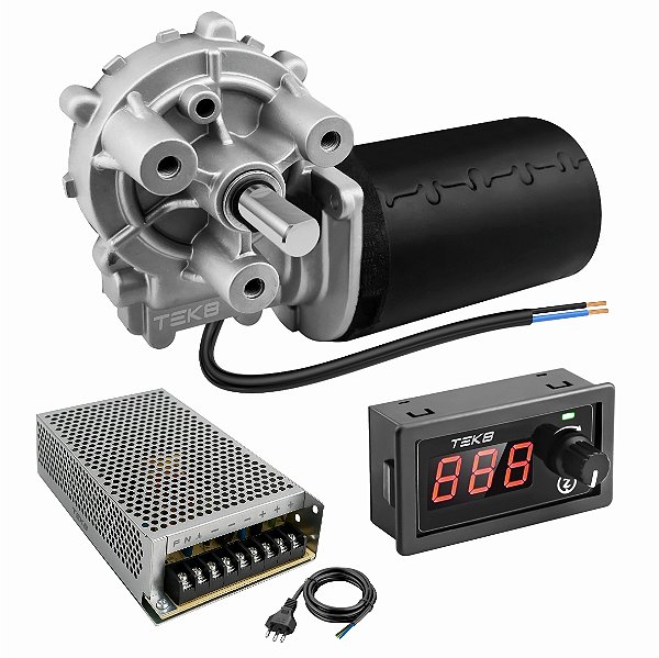 Motoredutor 24V DC 160 RPM + Fonte e PWM D - MB16024